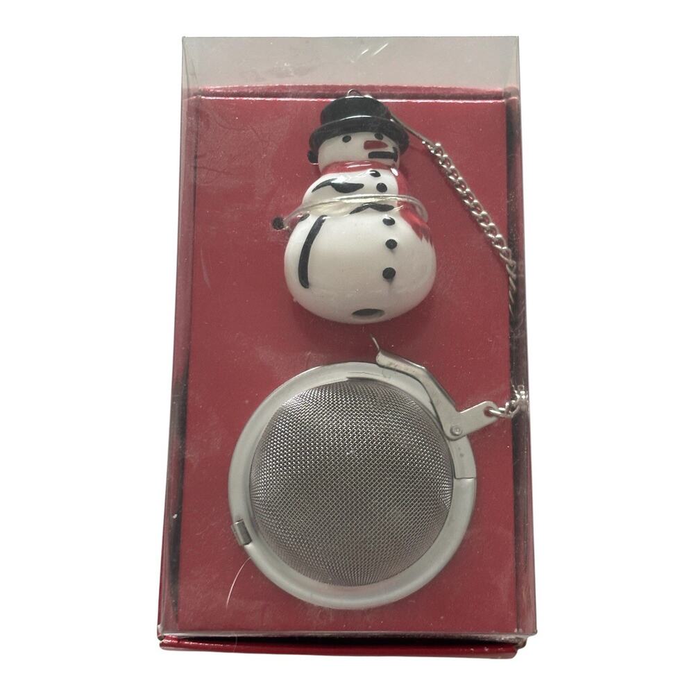 WILLIAM-SONOMA, NEW SNOWMAN SPICE BALL FOR HOT WINTER CIDER IN BOX